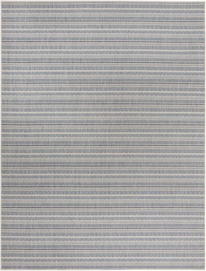 9' x 12' Easy-Clean Striped Indoor / Outdoor Rug