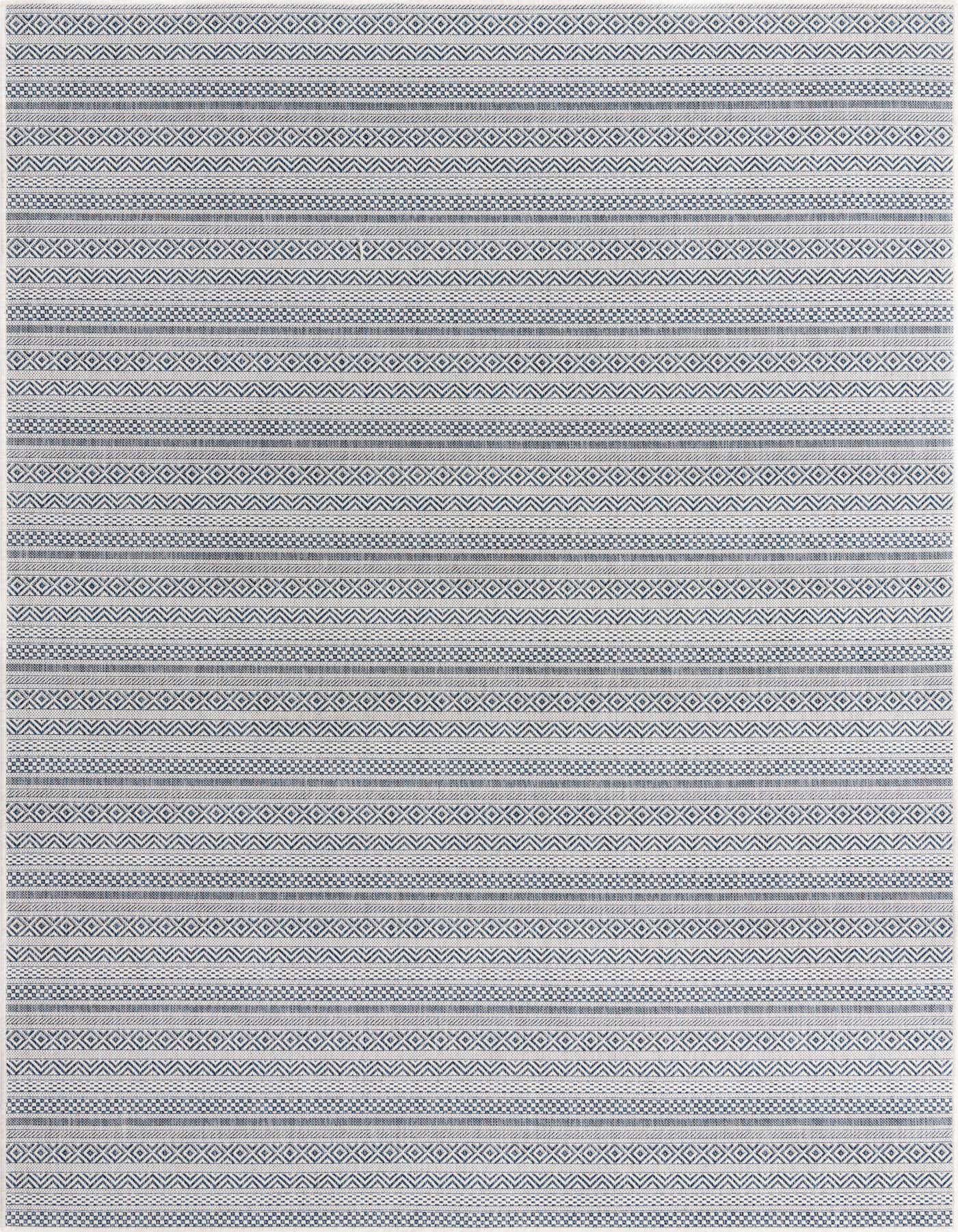 7' x 10' Easy-Clean Striped Indoor / Outdoor Rug