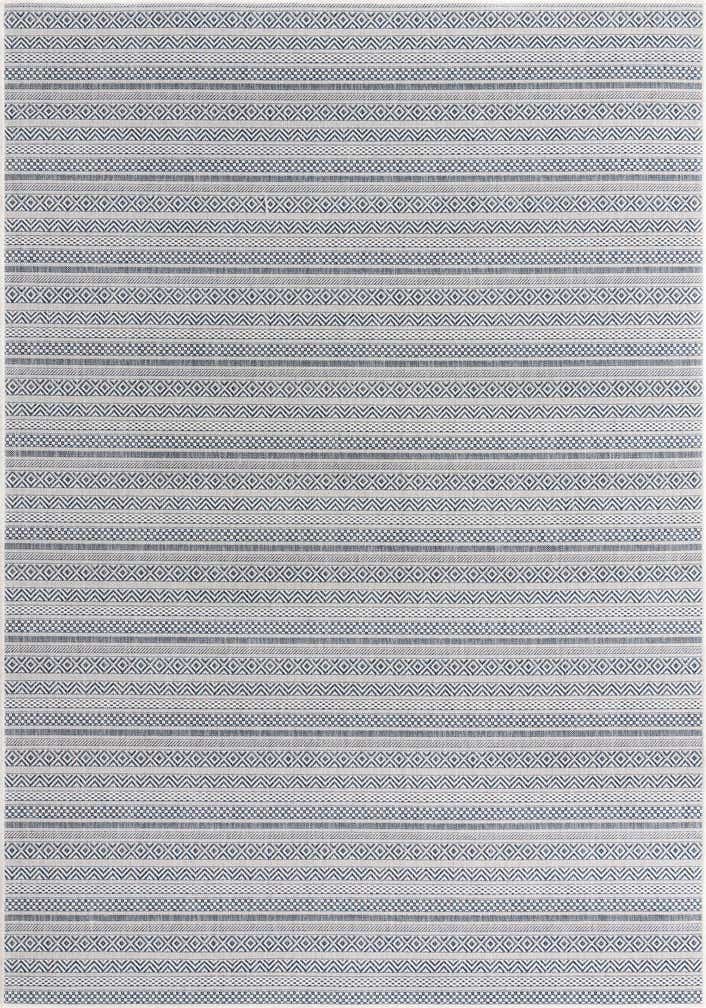 7' x 10' Easy-Clean Striped Indoor / Outdoor Rug