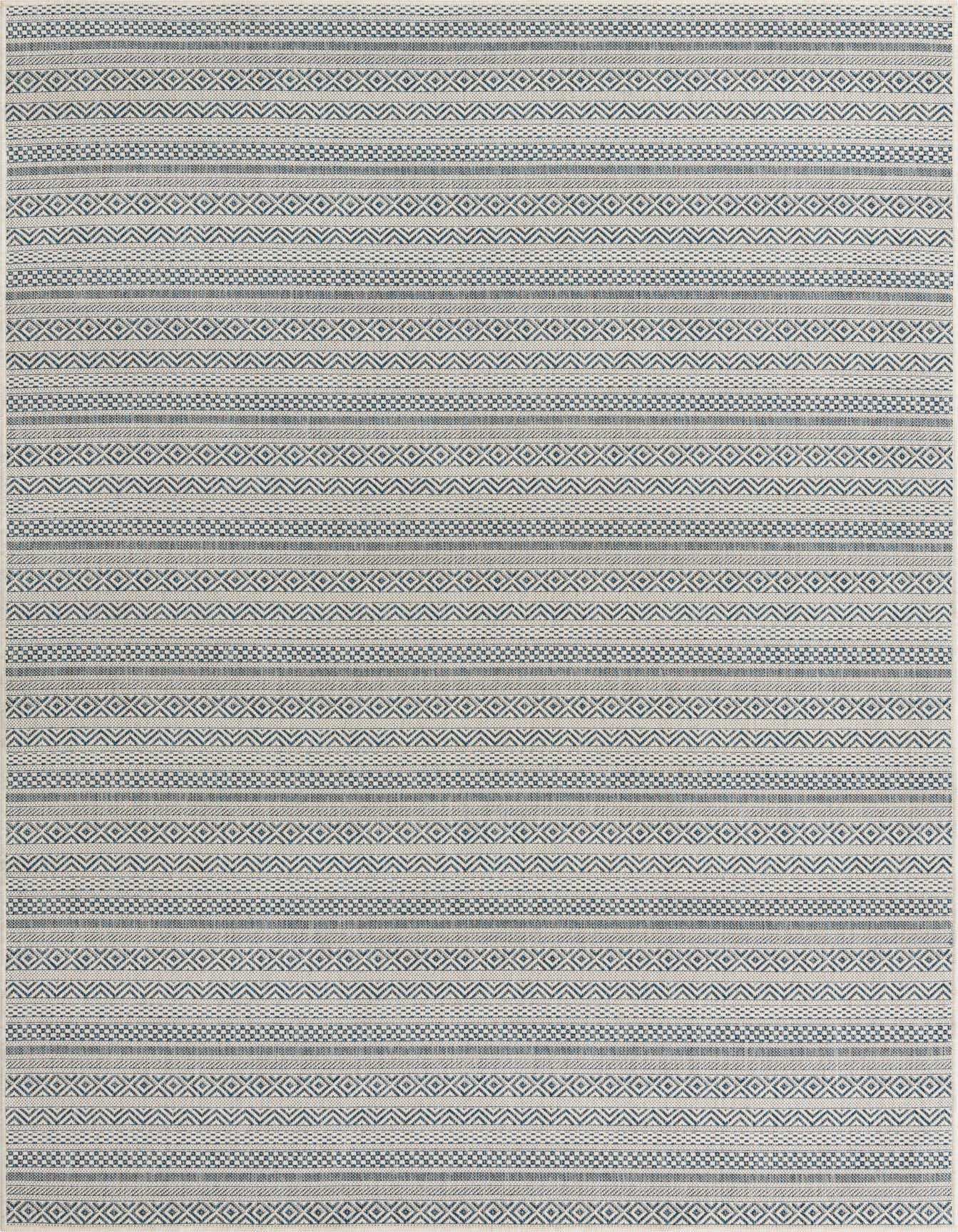 6' x 9' Easy-Clean Striped Indoor / Outdoor Rug