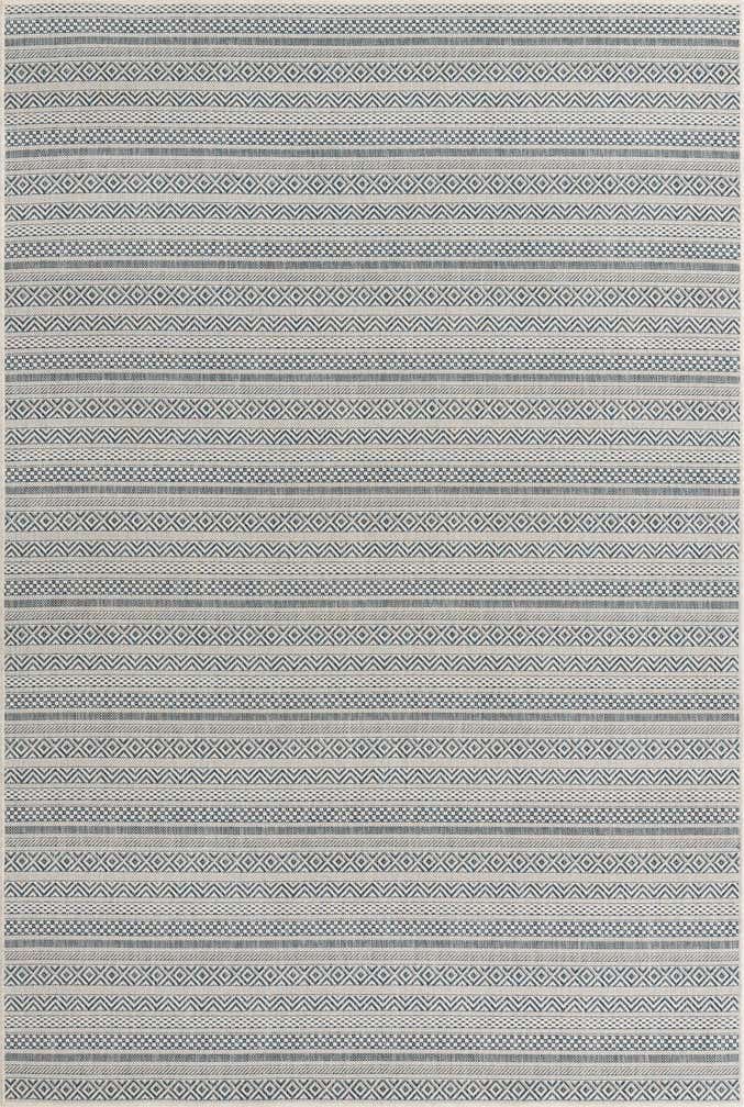 6' x 9' Easy-Clean Striped Indoor / Outdoor Rug