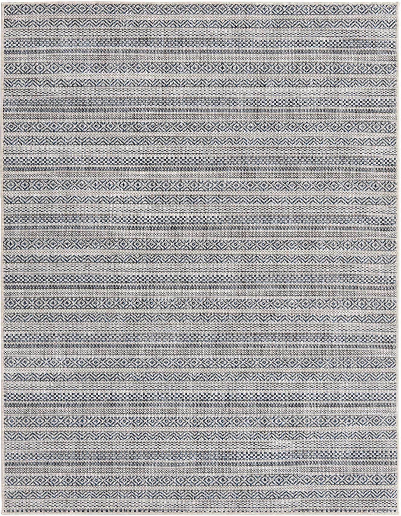 5' 3 x 8' Easy-Clean Striped Indoor / Outdoor Rug