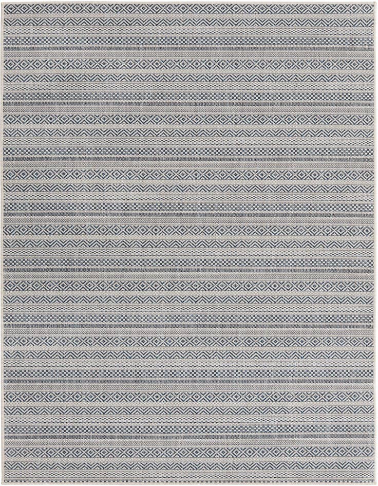Detail image of 5' 3 x 8' Easy-Clean Striped Indoor / Outdoor Rug