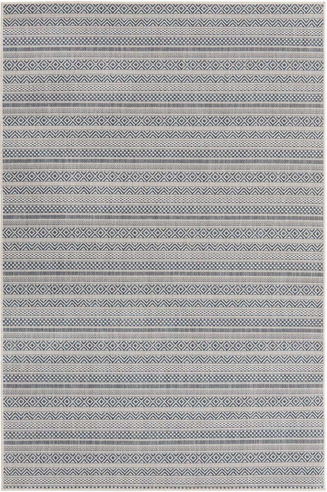 5' 3 x 8' Easy-Clean Striped Indoor / Outdoor Rug