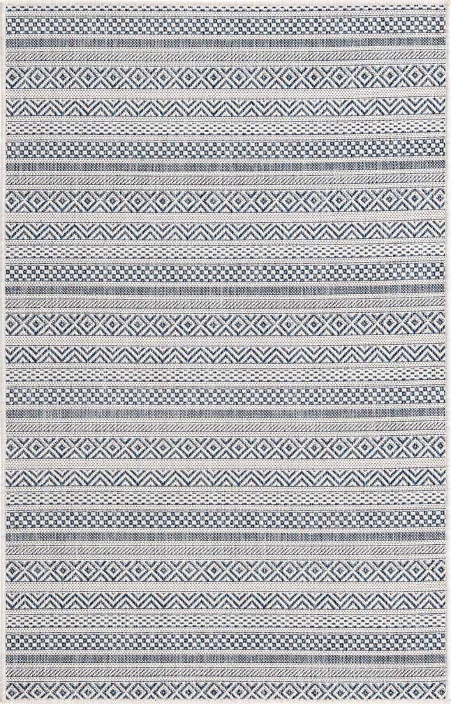 3' x 5' 3 Easy-Clean Striped Indoor / Outdoor Rug