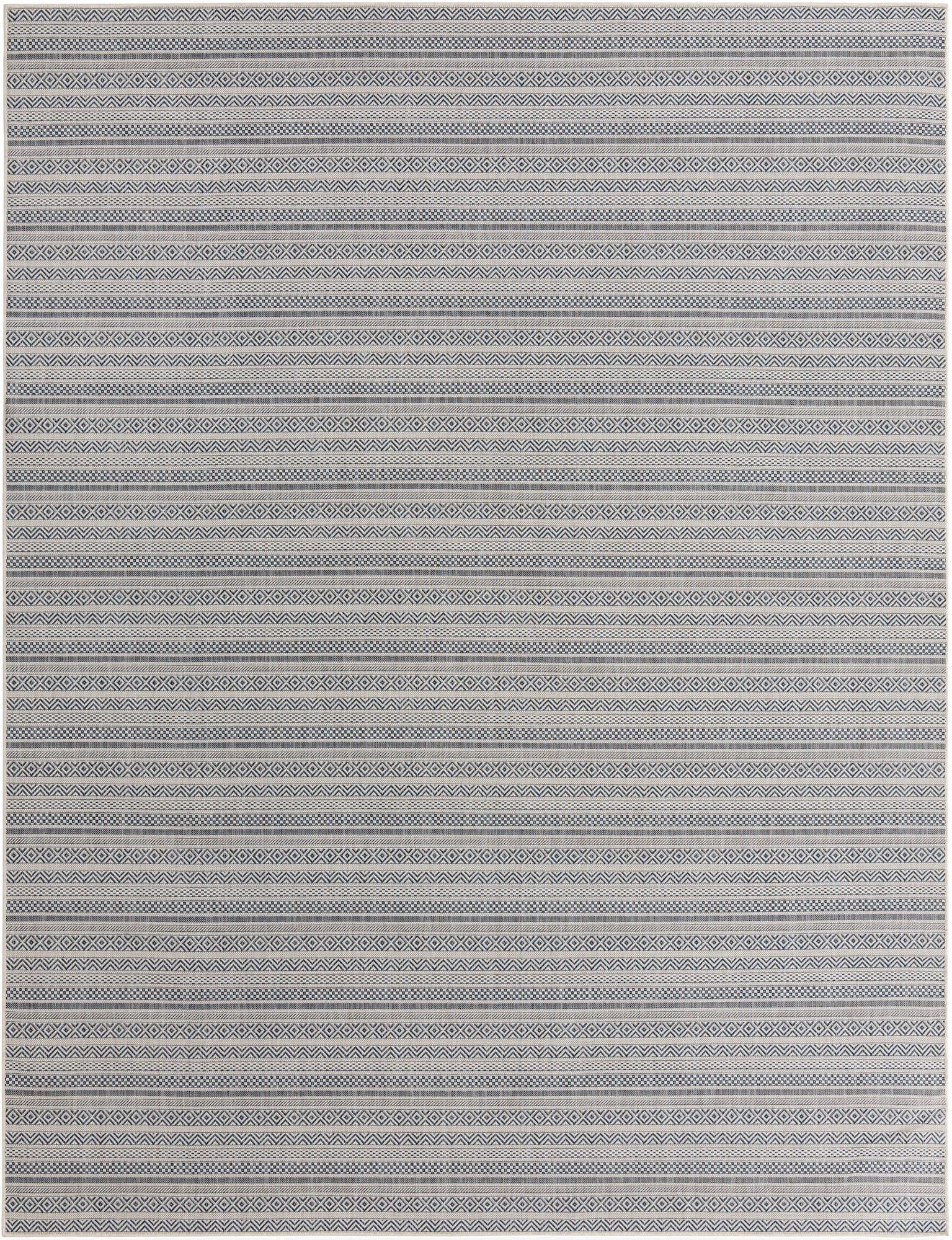 Primary image 10' x 13'  Washable Striped Indoor / Outdoor Rug