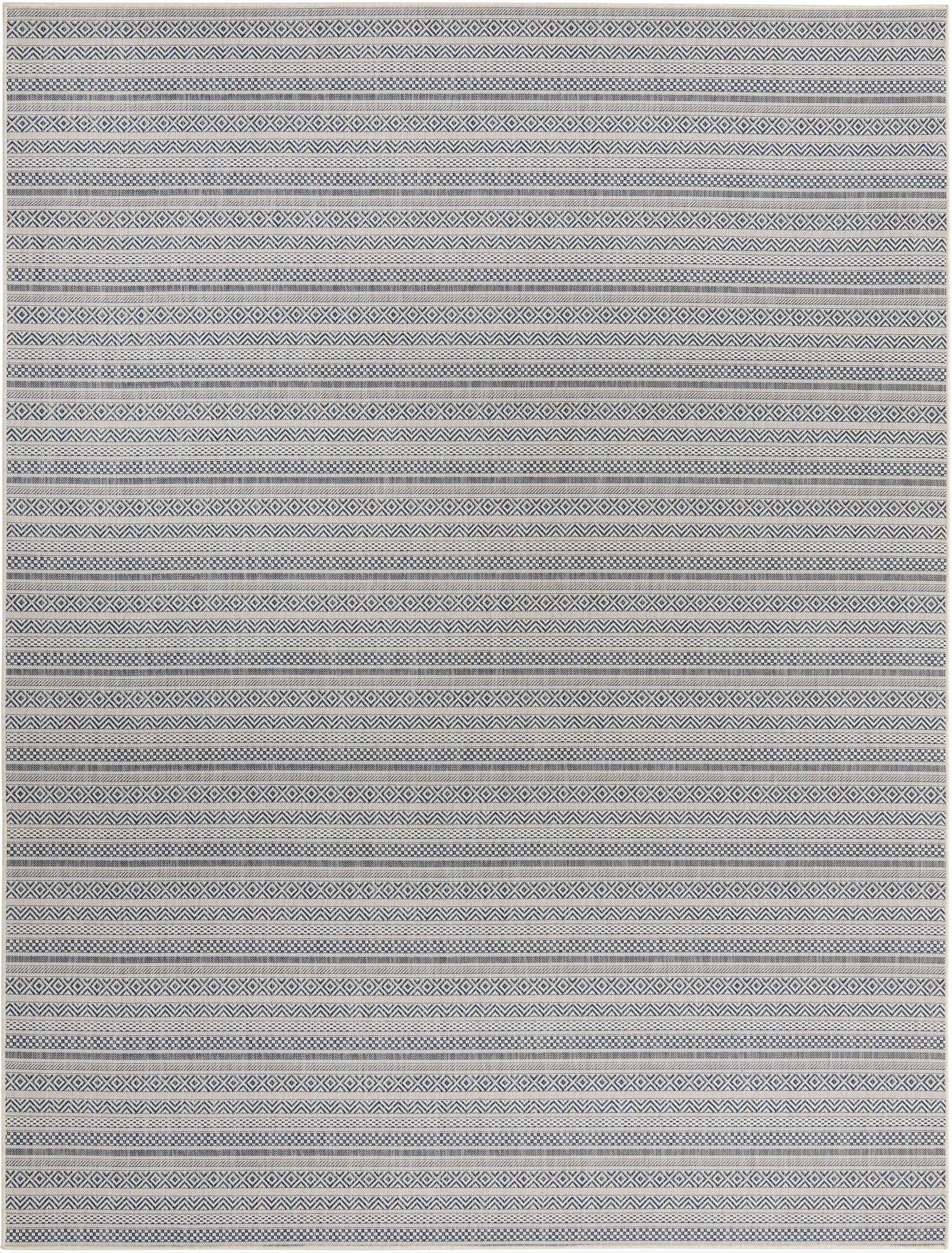 Primary image 9' x 12'  Washable Striped Indoor / Outdoor Rug