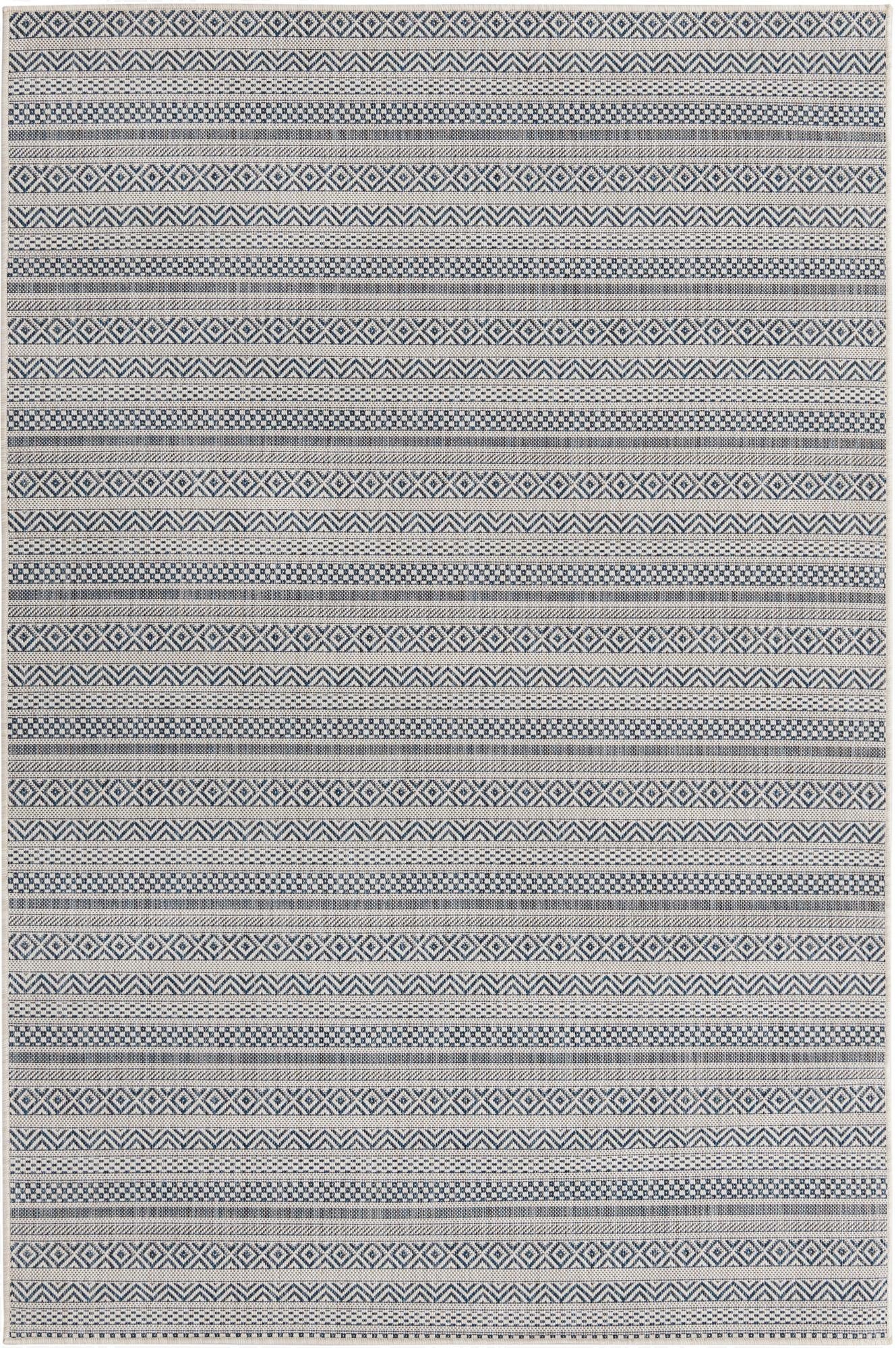 5' 3 x 8'  Washable Striped Indoor / Outdoor Rug