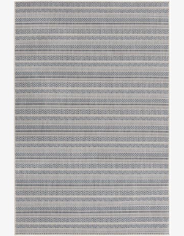 5' 3 x 8' Easy-Clean Striped Indoor / Outdoor Rug