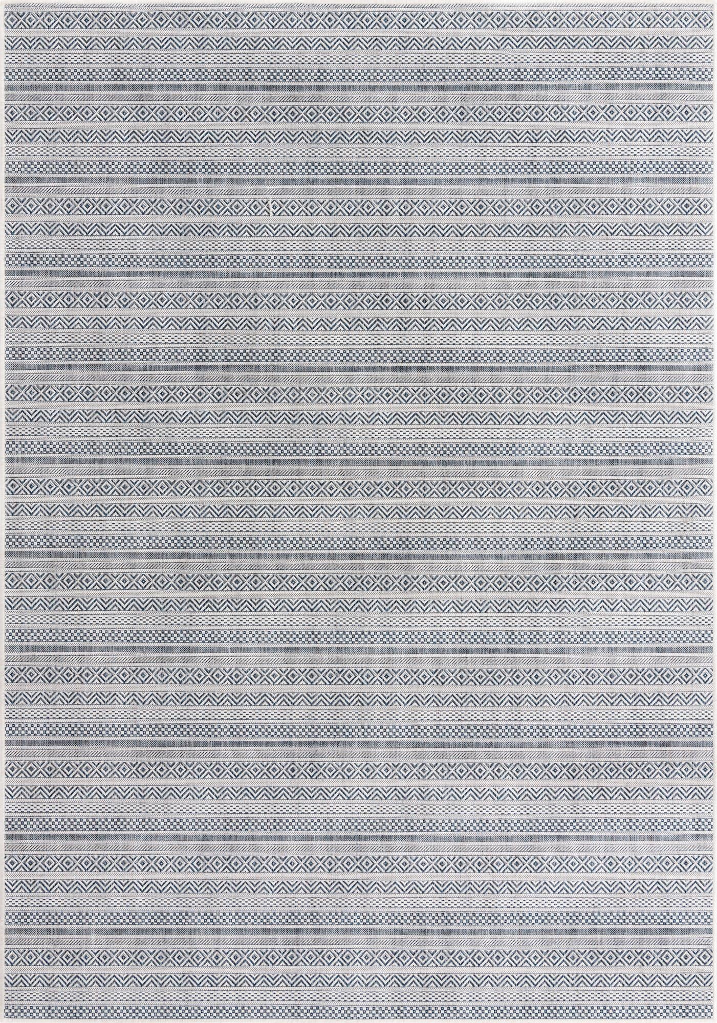 Primary image 7' x 10'  Washable Striped Indoor / Outdoor Rug