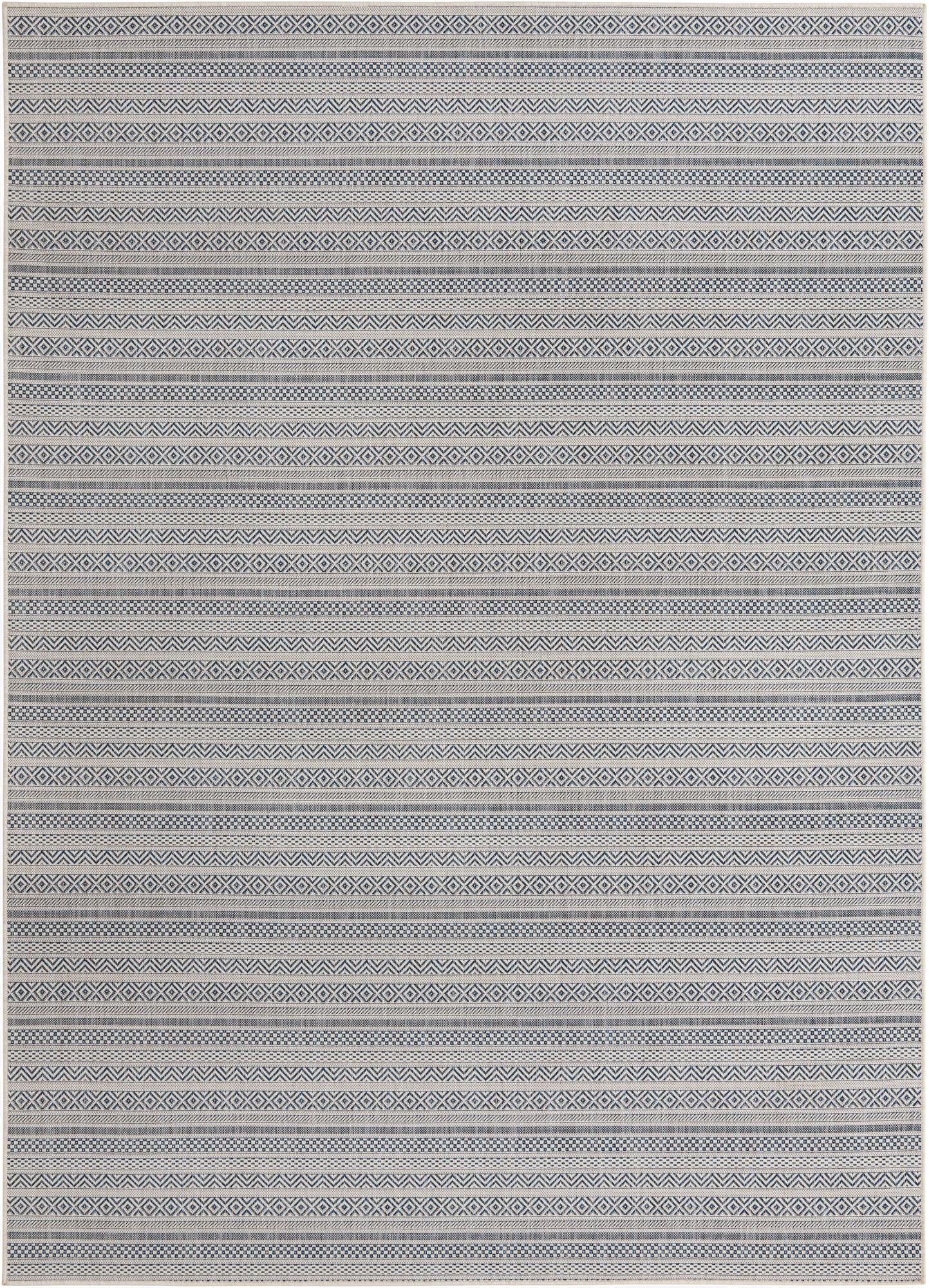 Primary image 7' 10 x 11'  Washable Striped Indoor / Outdoor Rug