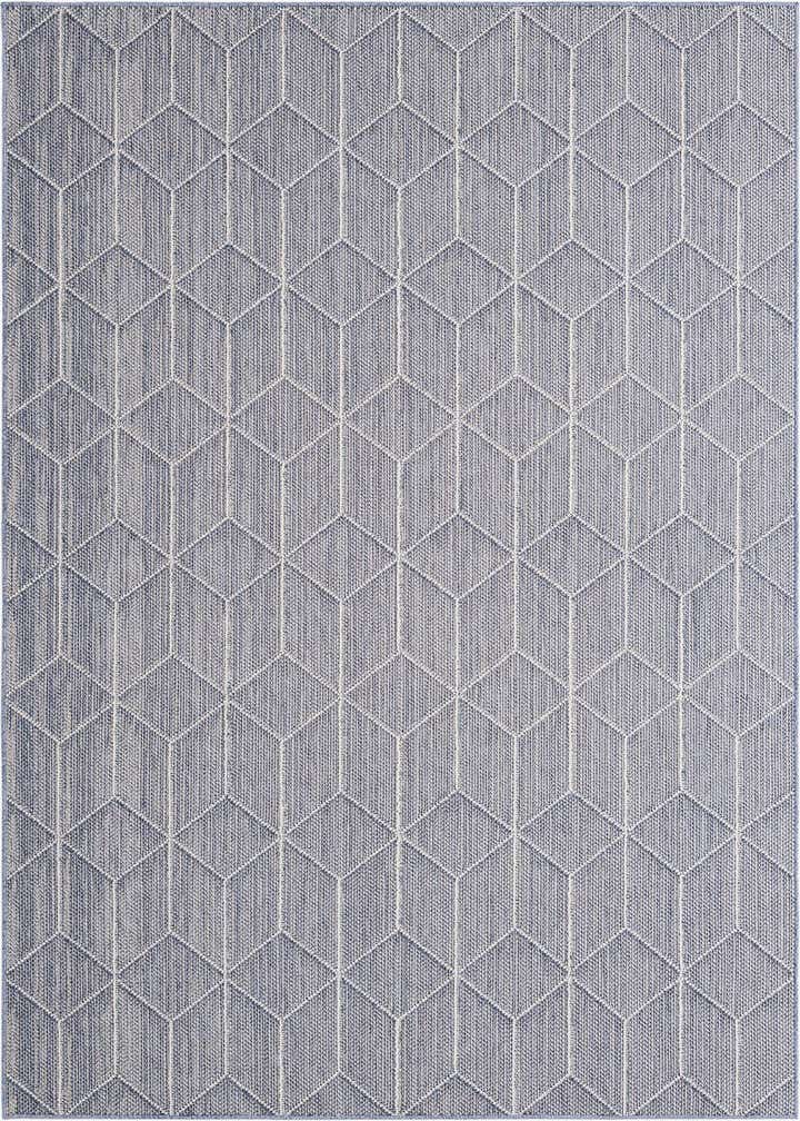 6' 1 x 9' Easy-Clean Trellis Indoor / Outdoor Rug