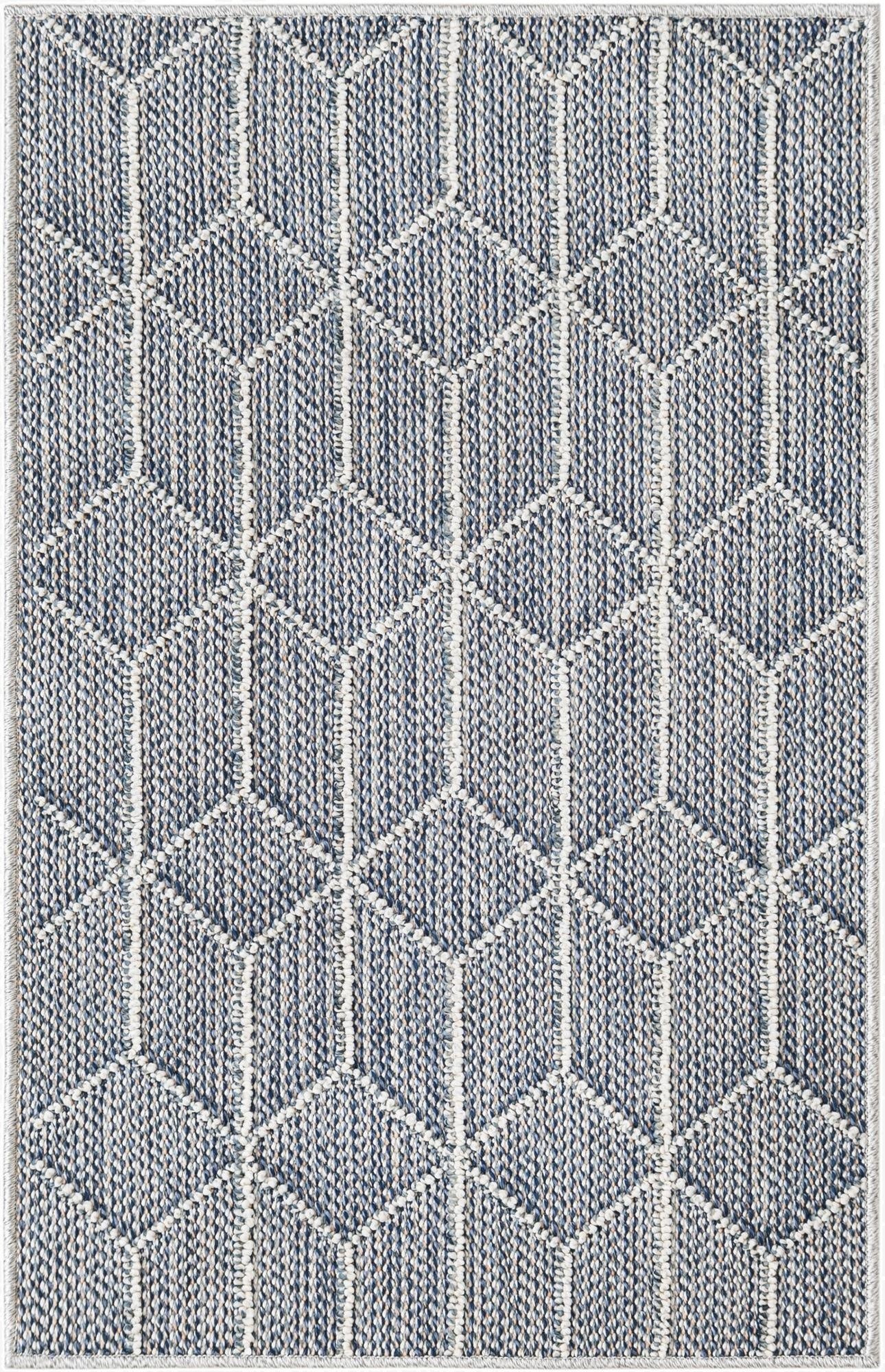 2' x 3' 1  Washable Trellis Indoor / Outdoor Rug