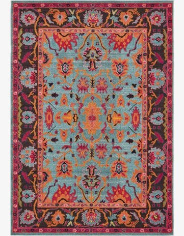 Light Blue Washable Palazzo Rug