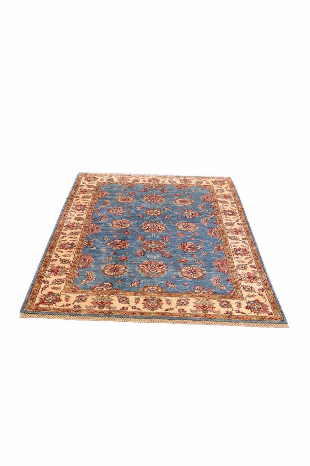 Detail image of 4' 2 x 5' 9 Hand Knotted Pershawar Ziegler Rug