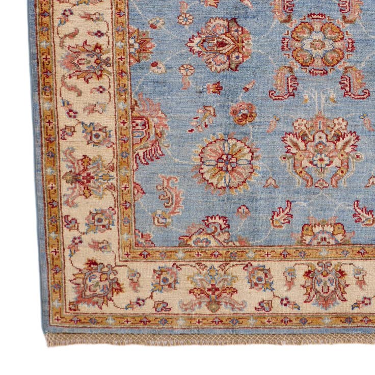 Detail image of 4' 2 x 5' 9 Hand Knotted Pershawar Ziegler Rug