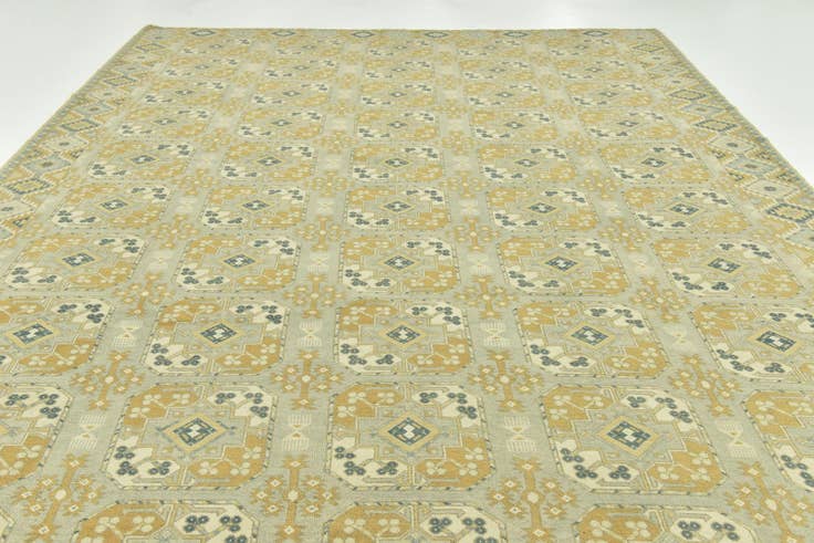 Detail image of 10' 2 x 15' Hand Knotted Peshawar Ziegler Wool Rug