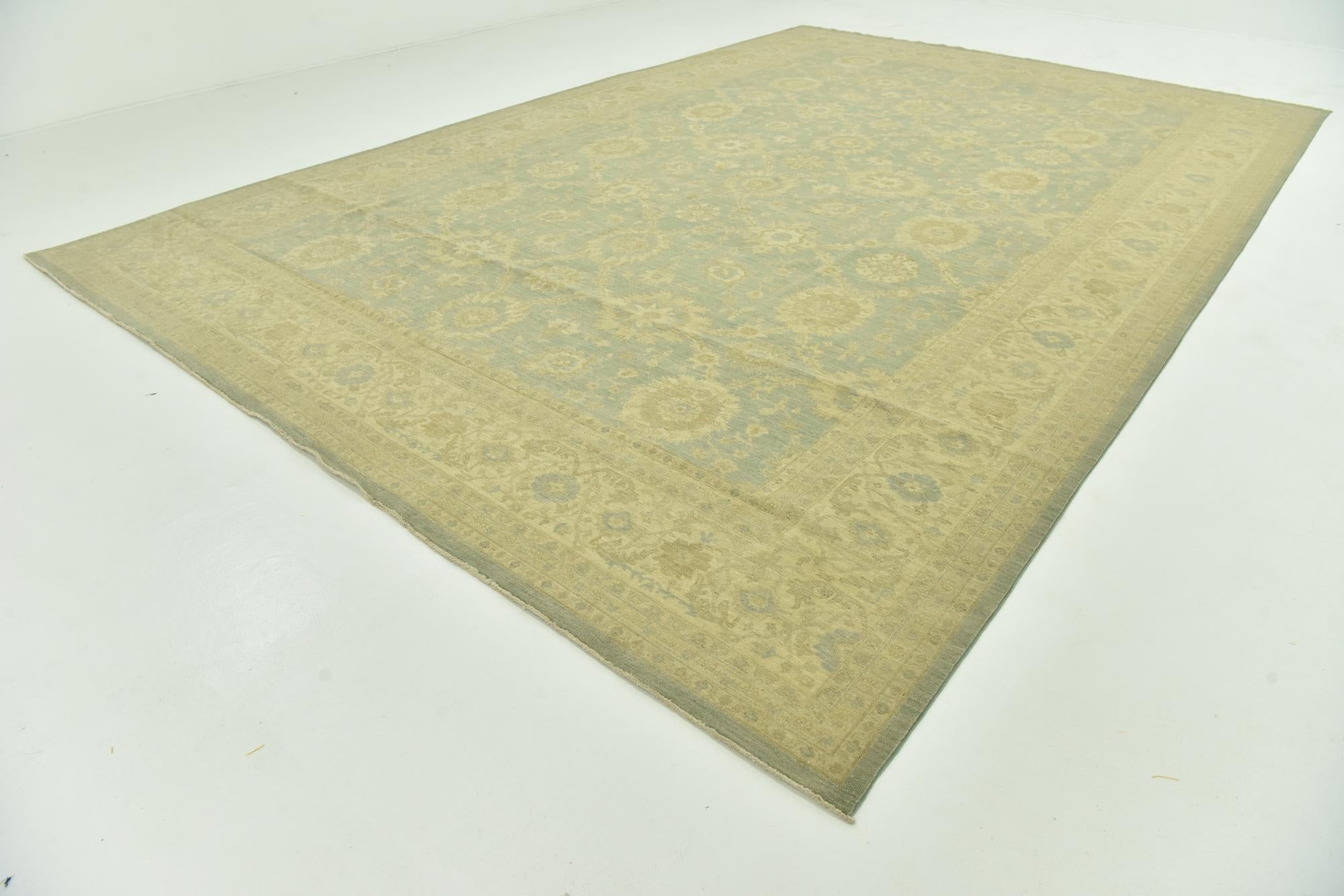 11' 10 x 18' Hand Knotted Peshawar Ziegler Rug