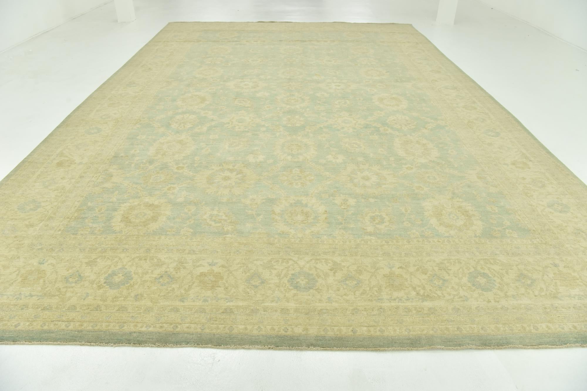 11' 10 x 18' Hand Knotted Peshawar Ziegler Rug