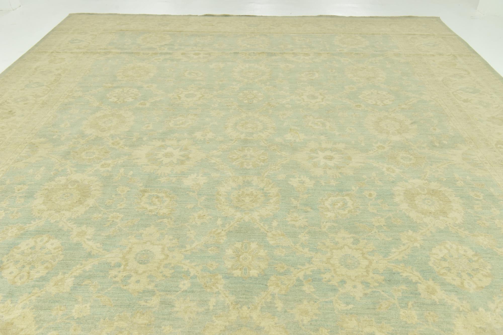 11' 10 x 18' Hand Knotted Peshawar Ziegler Rug