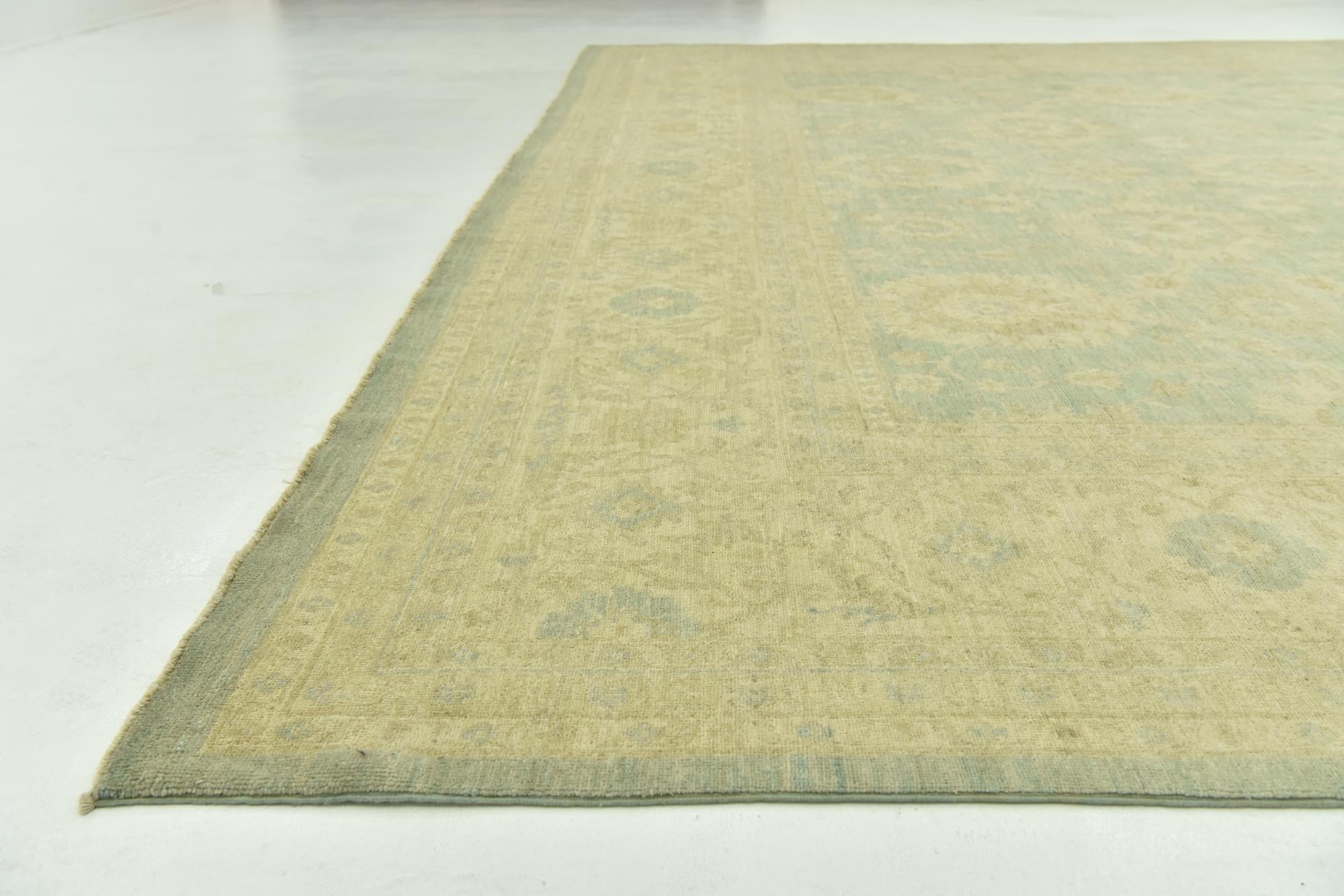 11' 10 x 18' Hand Knotted Peshawar Ziegler Rug
