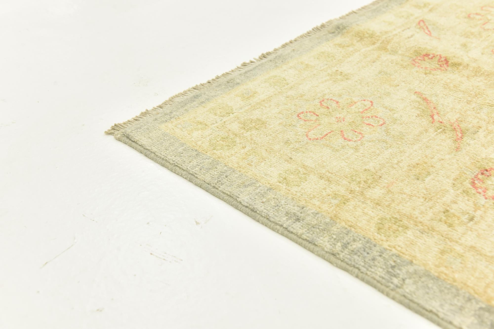 6' 7 x 9' 7 Hand Knotted Peshawar Ziegler Rug