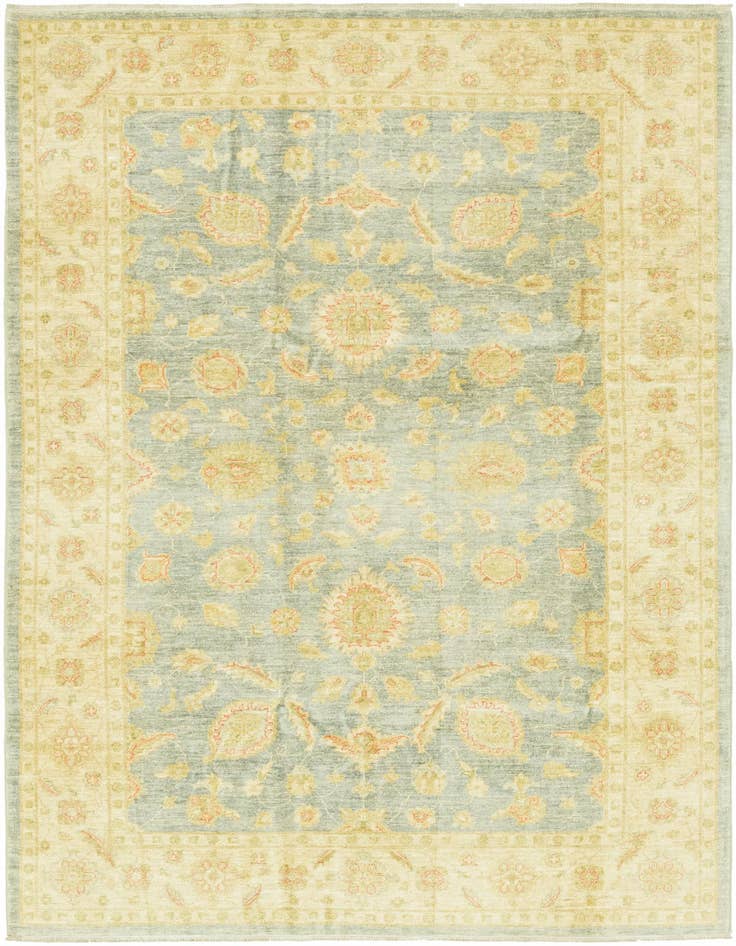 Detail image of 6' 7 x 9' 7 Hand Knotted Peshawar Ziegler Rug