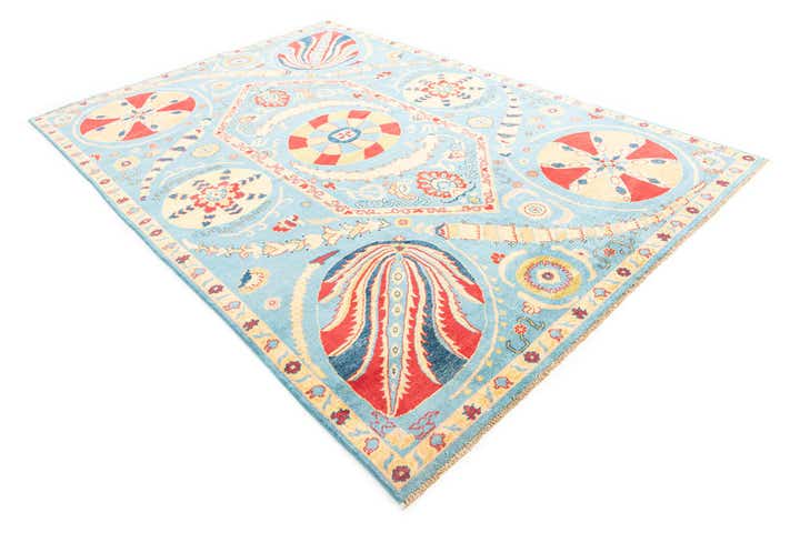6' 8 x 9' 9 Hand Knotted Peshawar Ziegler Rug