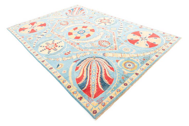 Detail image of 6' 8 x 9' 9 Hand Knotted Peshawar Ziegler Rug