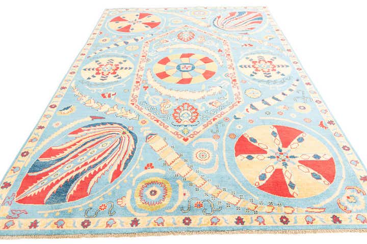 6' 8 x 9' 9 Hand Knotted Peshawar Ziegler Rug