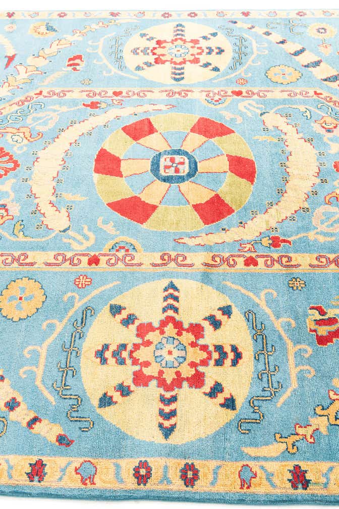 6' 8 x 9' 9 Hand Knotted Peshawar Ziegler Rug