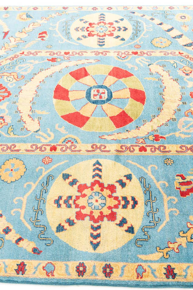 Detail image of 6' 8 x 9' 9 Hand Knotted Peshawar Ziegler Rug