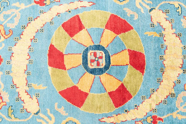 Detail image of 6' 8 x 9' 9 Hand Knotted Peshawar Ziegler Rug