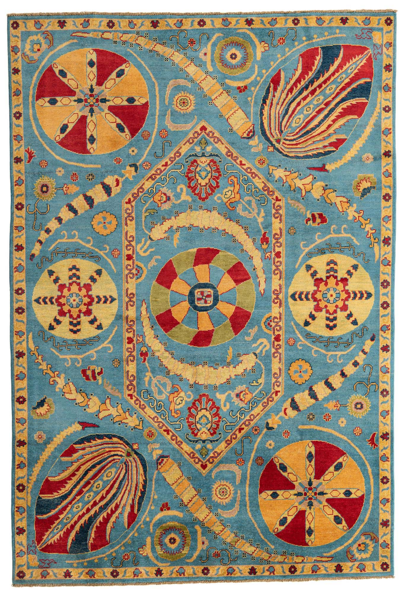 6' 8 x 9' 9 Hand Knotted Peshawar Ziegler Rug