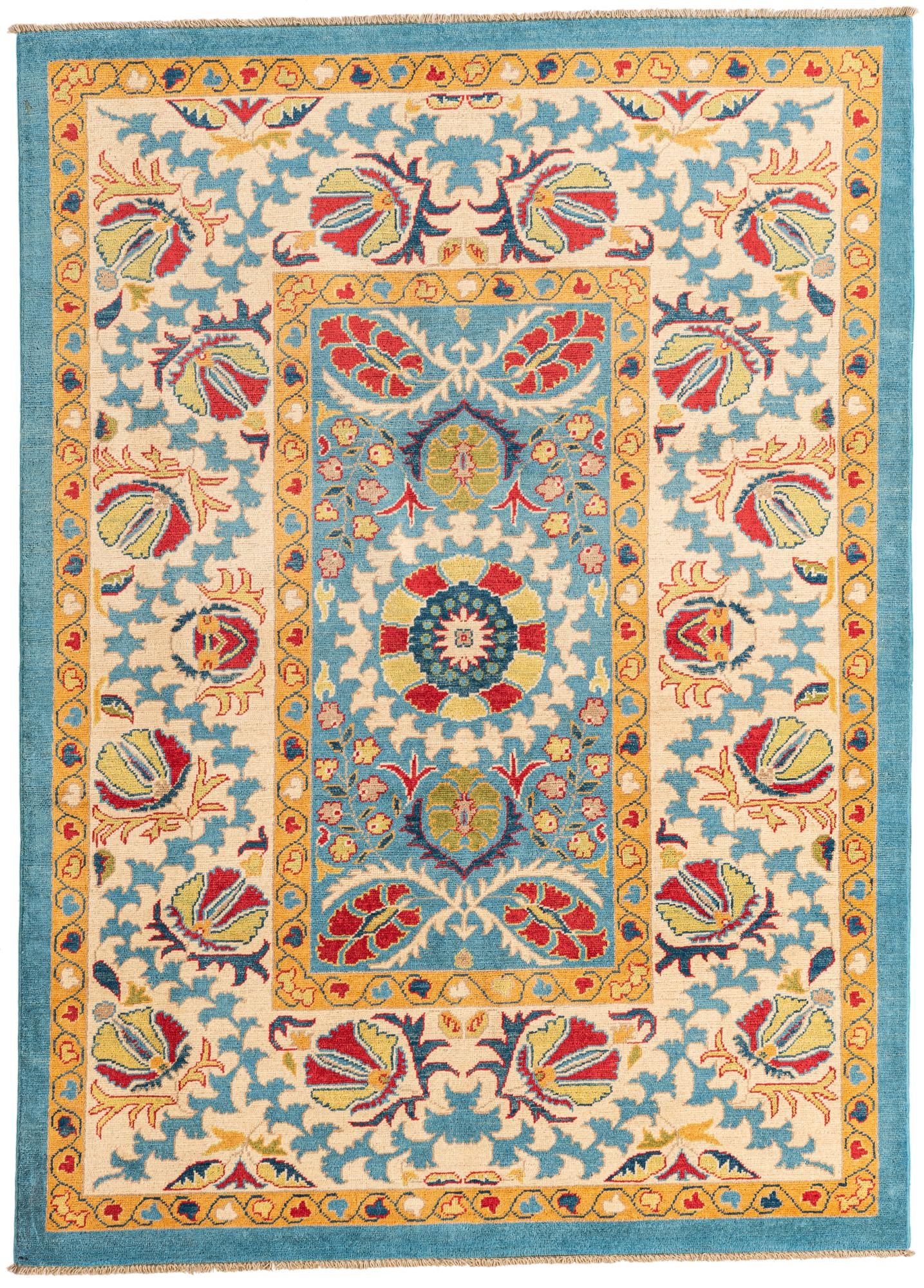 5' x 6' 10 Hand Knotted Peshawar Ziegler Rug