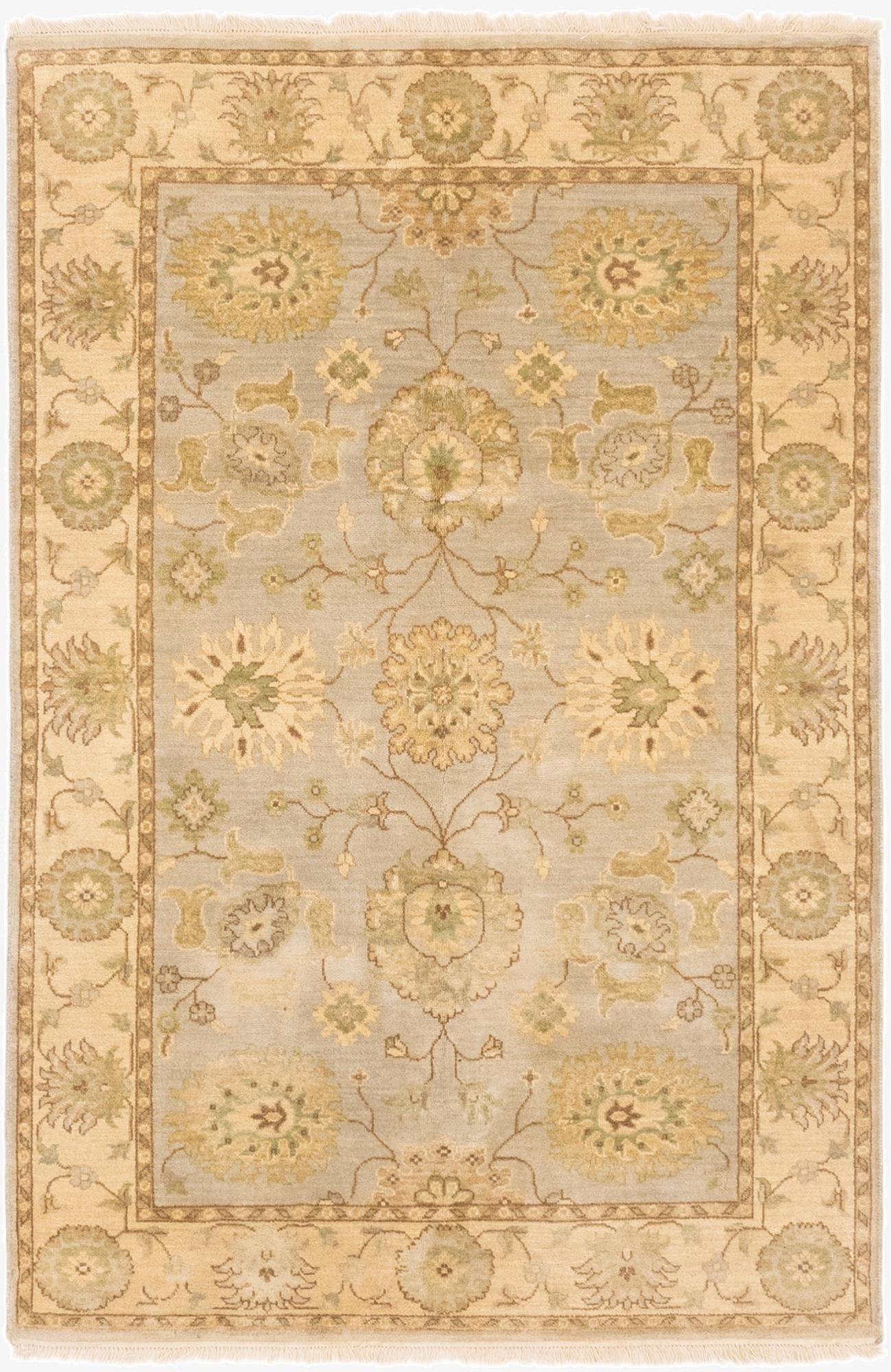 4' 1 x 6' 2  Hand Knotted Peshawar Ziegler Rug