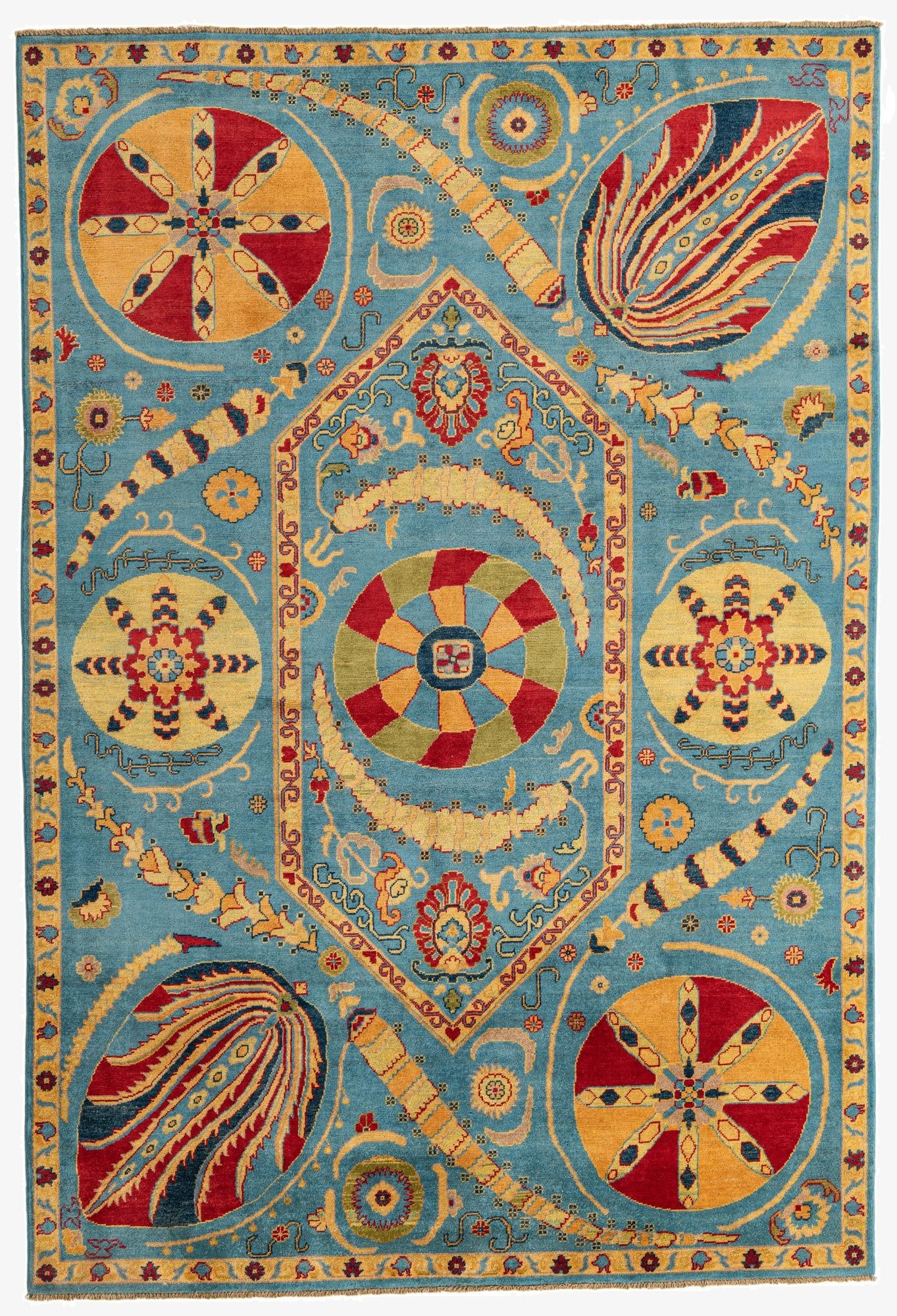 6' 8 x 9' 9  Hand Knotted Peshawar Ziegler Rug