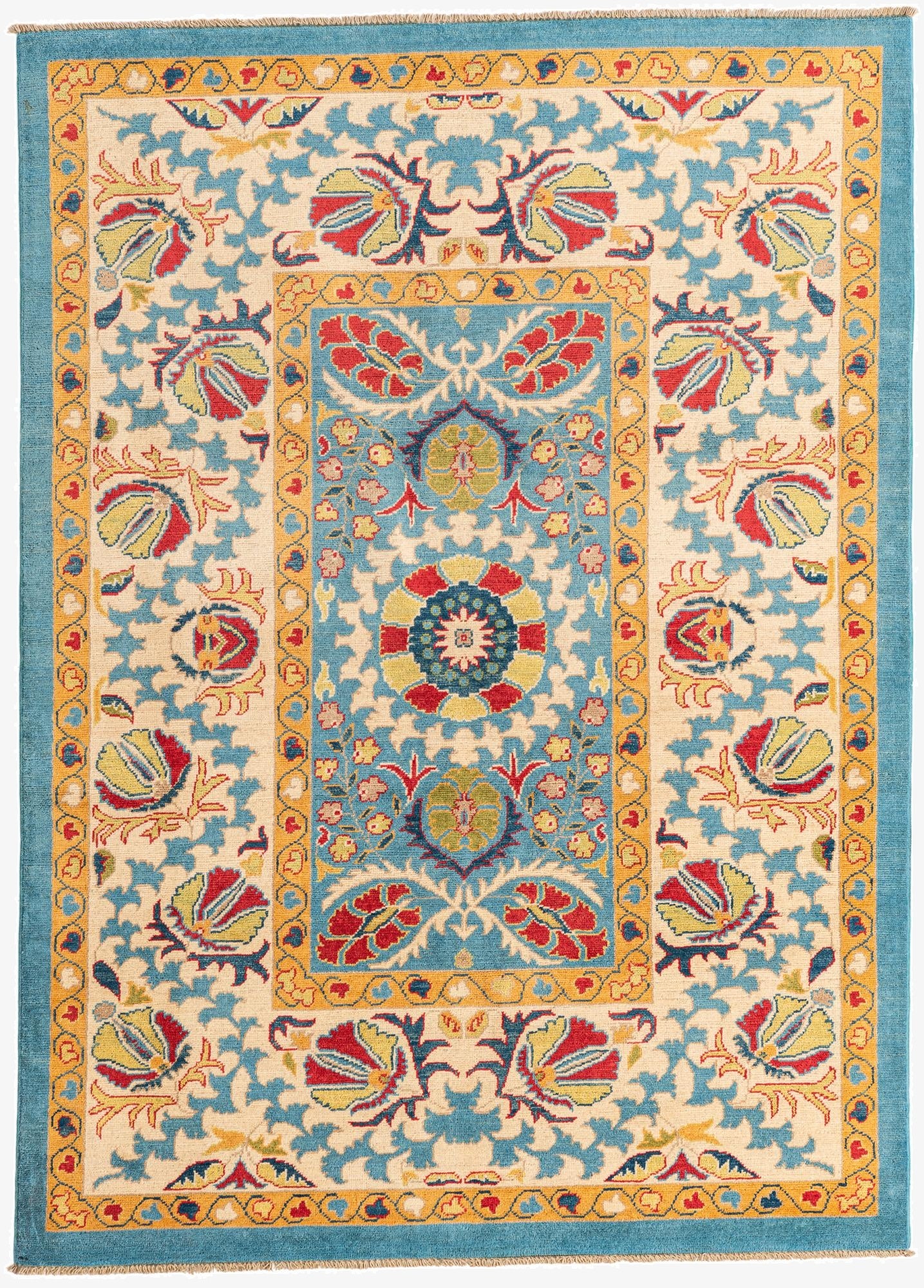 5' x 6' 10  Hand Knotted Peshawar Ziegler Rug