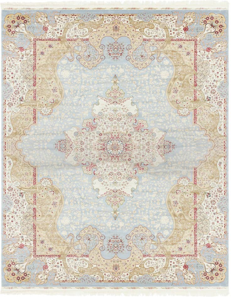 Detail image of 9' 2 x 12' 6 Qom Bamboo Silk Rug