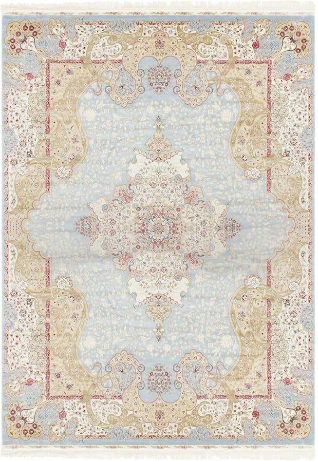 Detail image of 9' 2 x 12' 6 Qom Bamboo Silk Rug