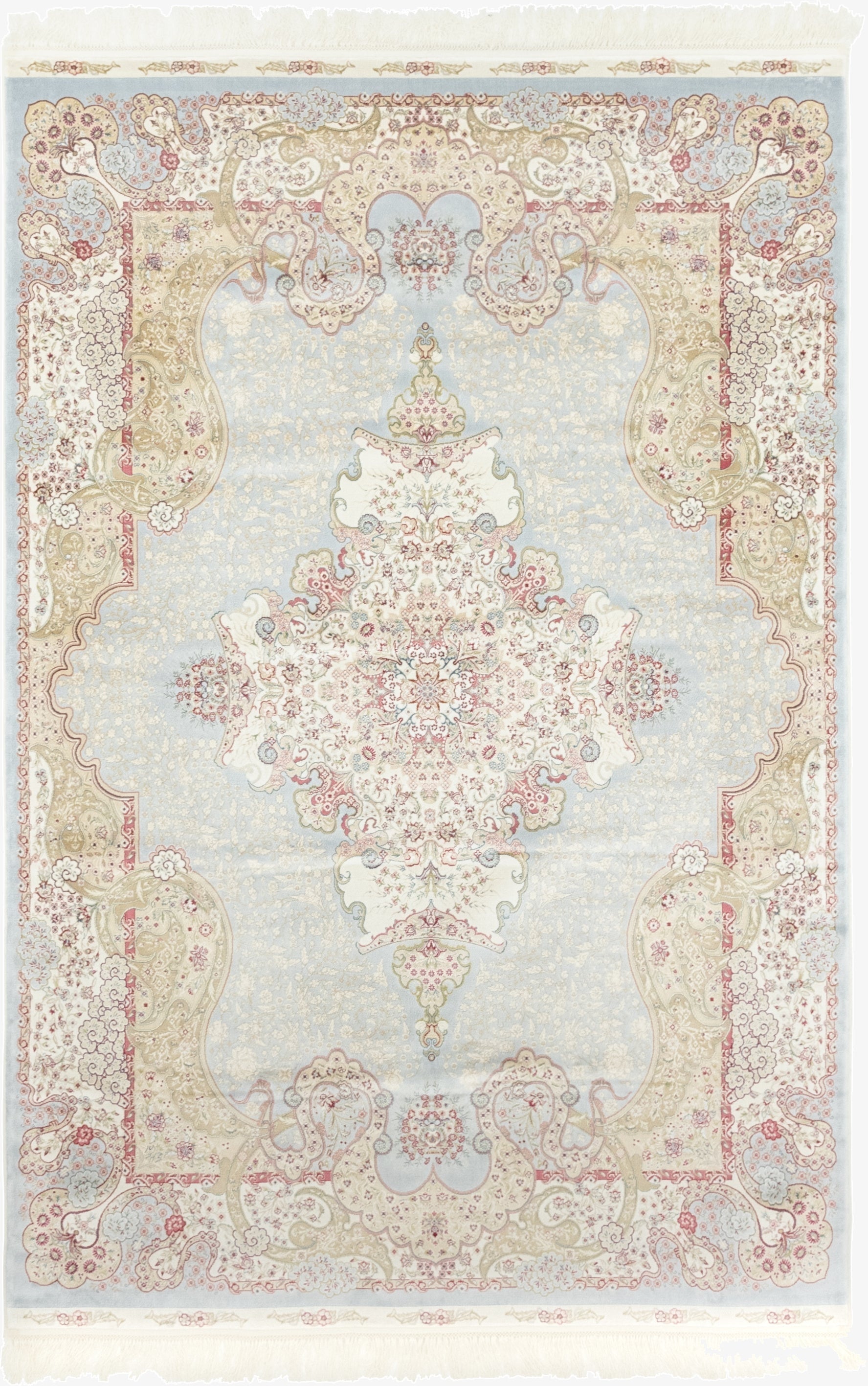 5' x 7' 5 Qom Bamboo Silk Rug