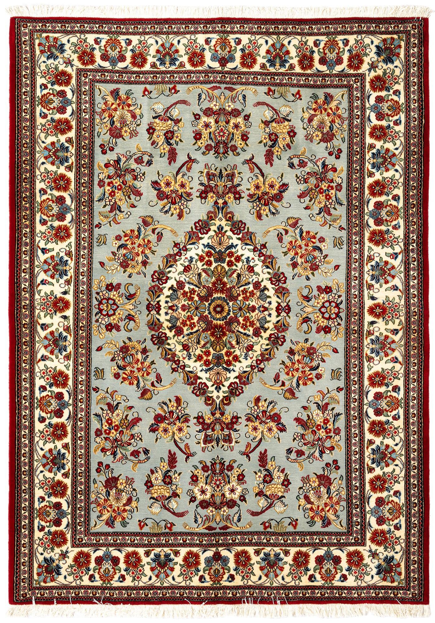 4' 11 x 6' 11 Hand Knotted Qom Persian Rug