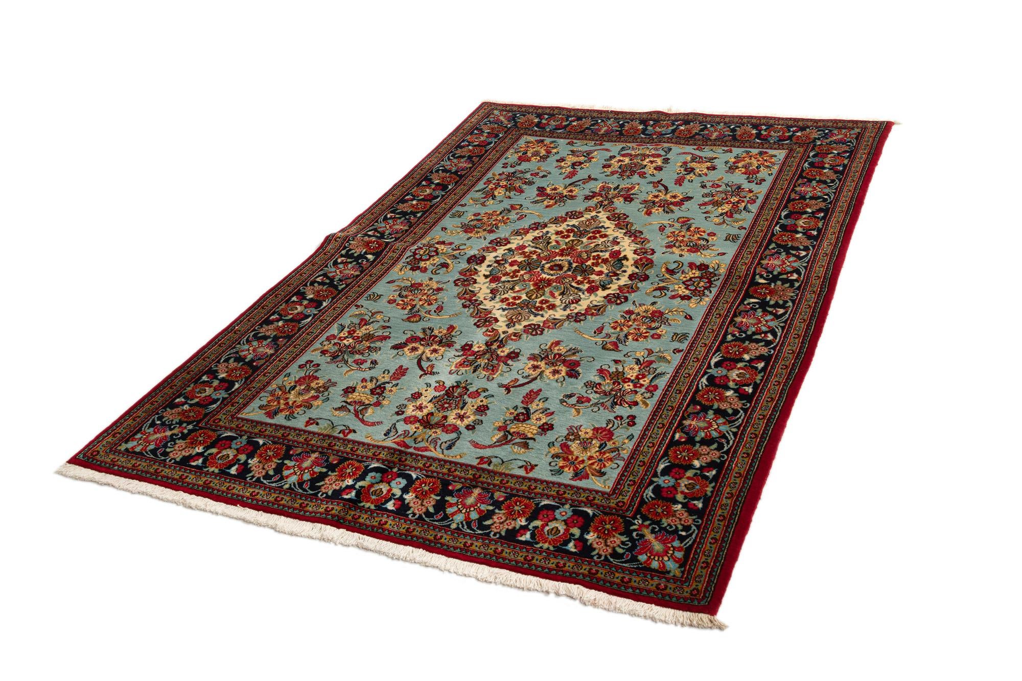 4' 7 x 6' 11 Hand Knotted Qom Persian Rug