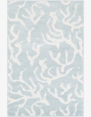 Light Blue Easy-Clean Sabrina Soto Indoor / Outdoor Rug