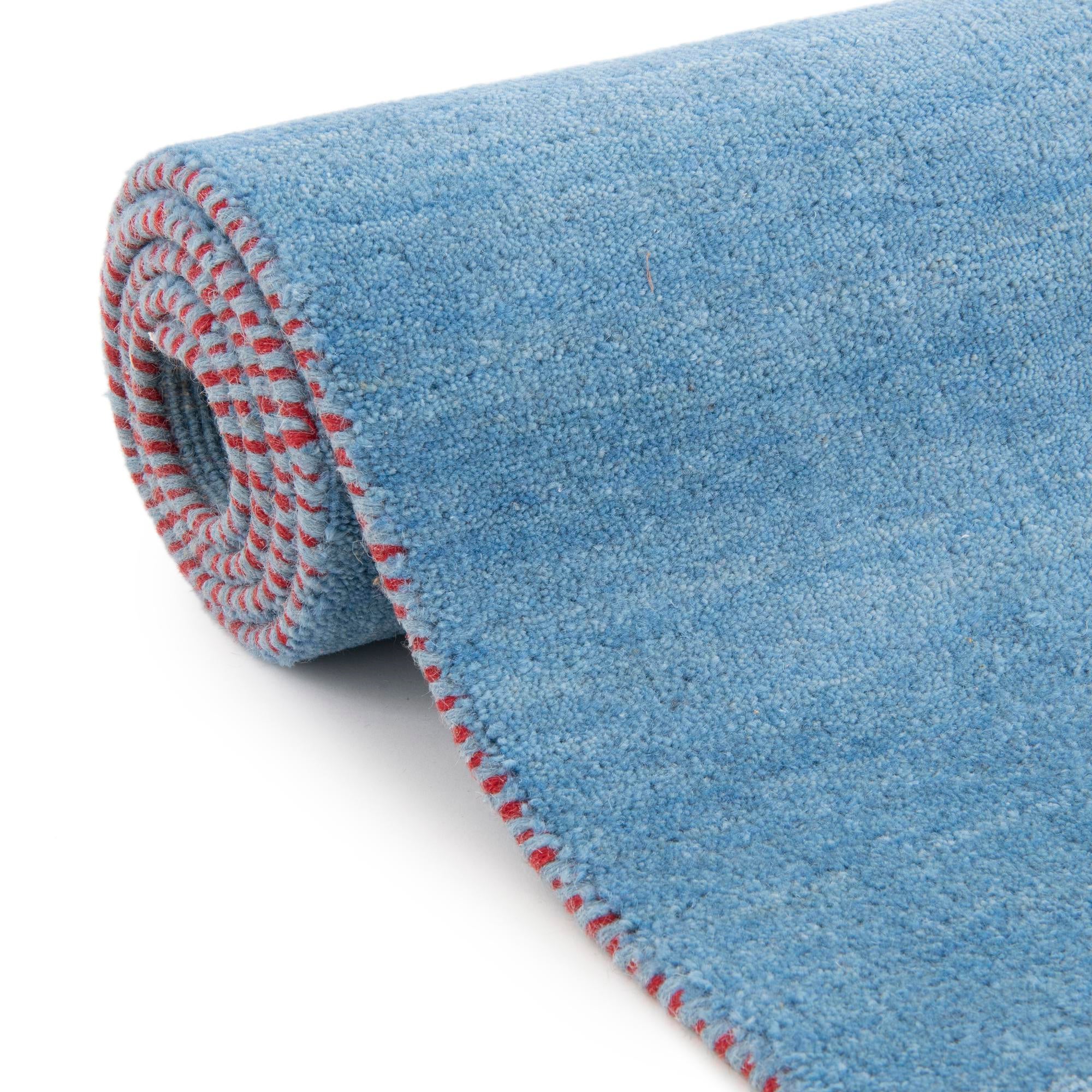 6' 7 x 9' 10 Hand Knotted Solid Gabbeh Wool Rug