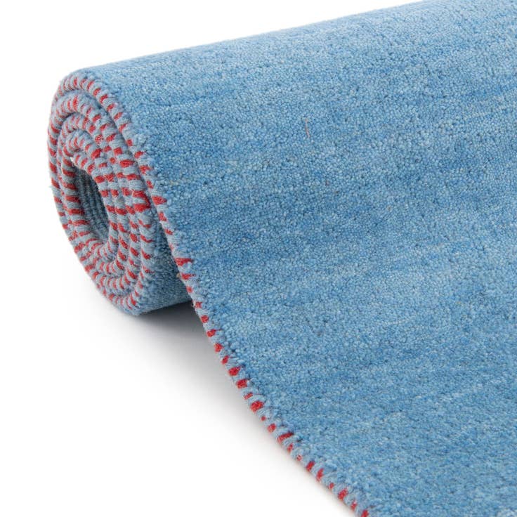 Detail image of 6' 7 x 9' 10 Hand Knotted Solid Gabbeh Wool Rug