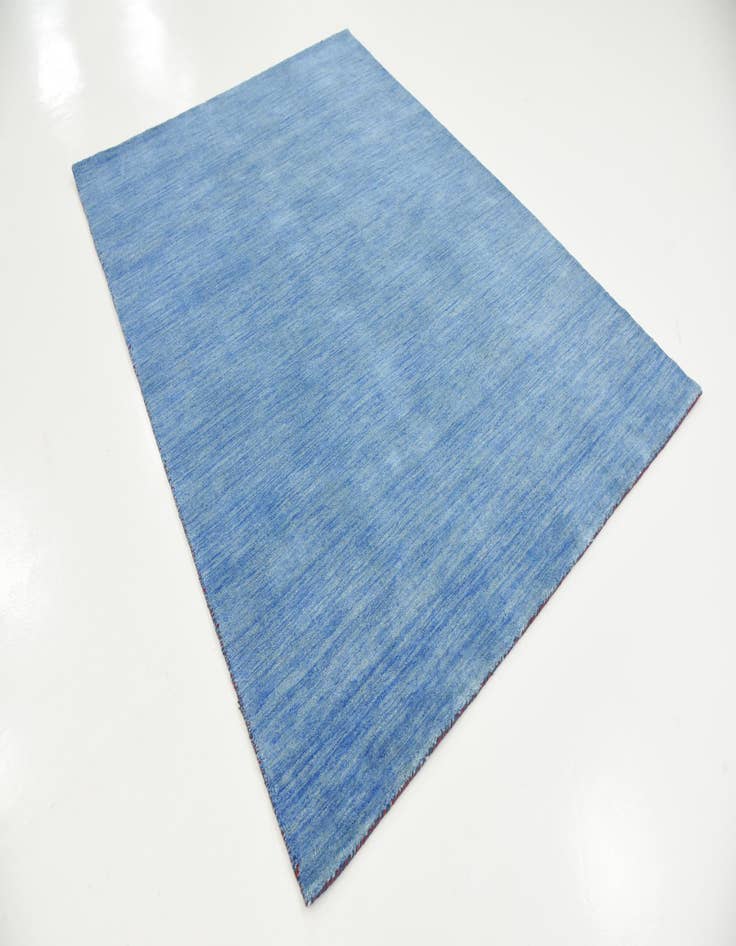Detail image of  5' 3 x 7' 5  Hand Knotted Solid Gabbeh Wool Rug