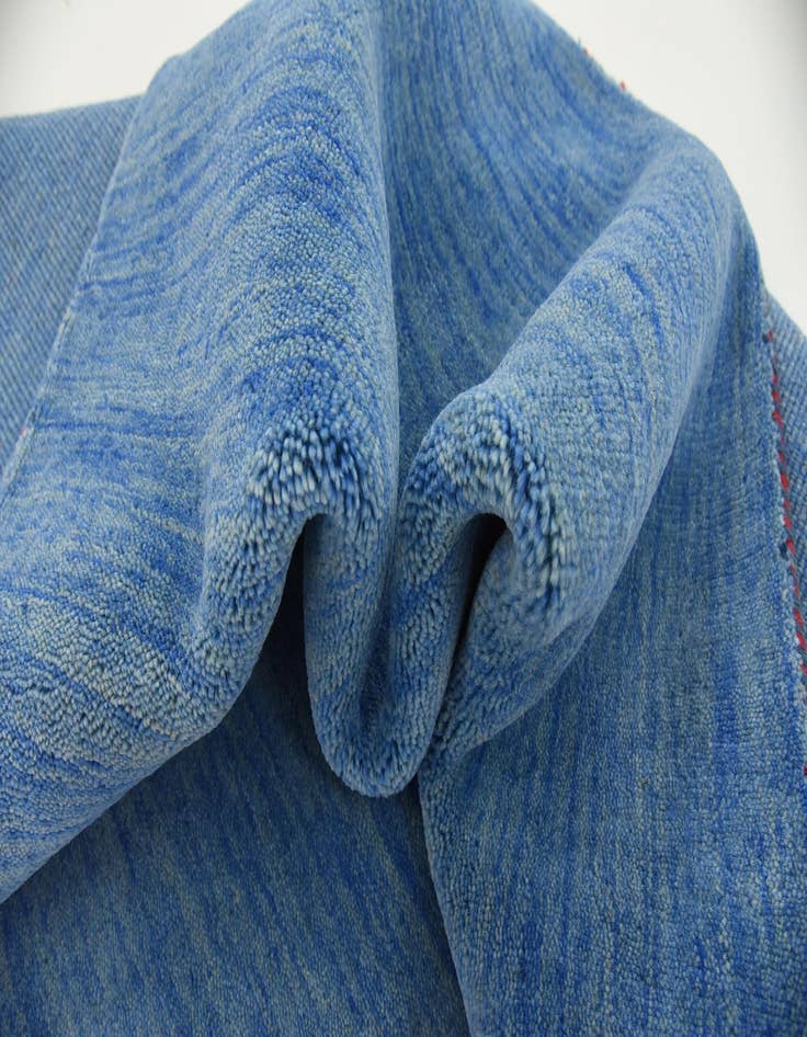 Detail image of  5' 3 x 7' 5  Hand Knotted Solid Gabbeh Wool Rug