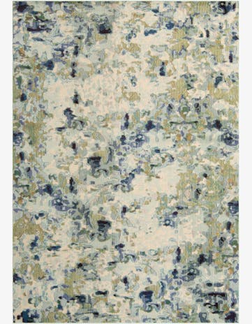 Light Blue Washable Spectrum Rug
