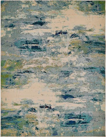 Light Blue Washable Theia Rug